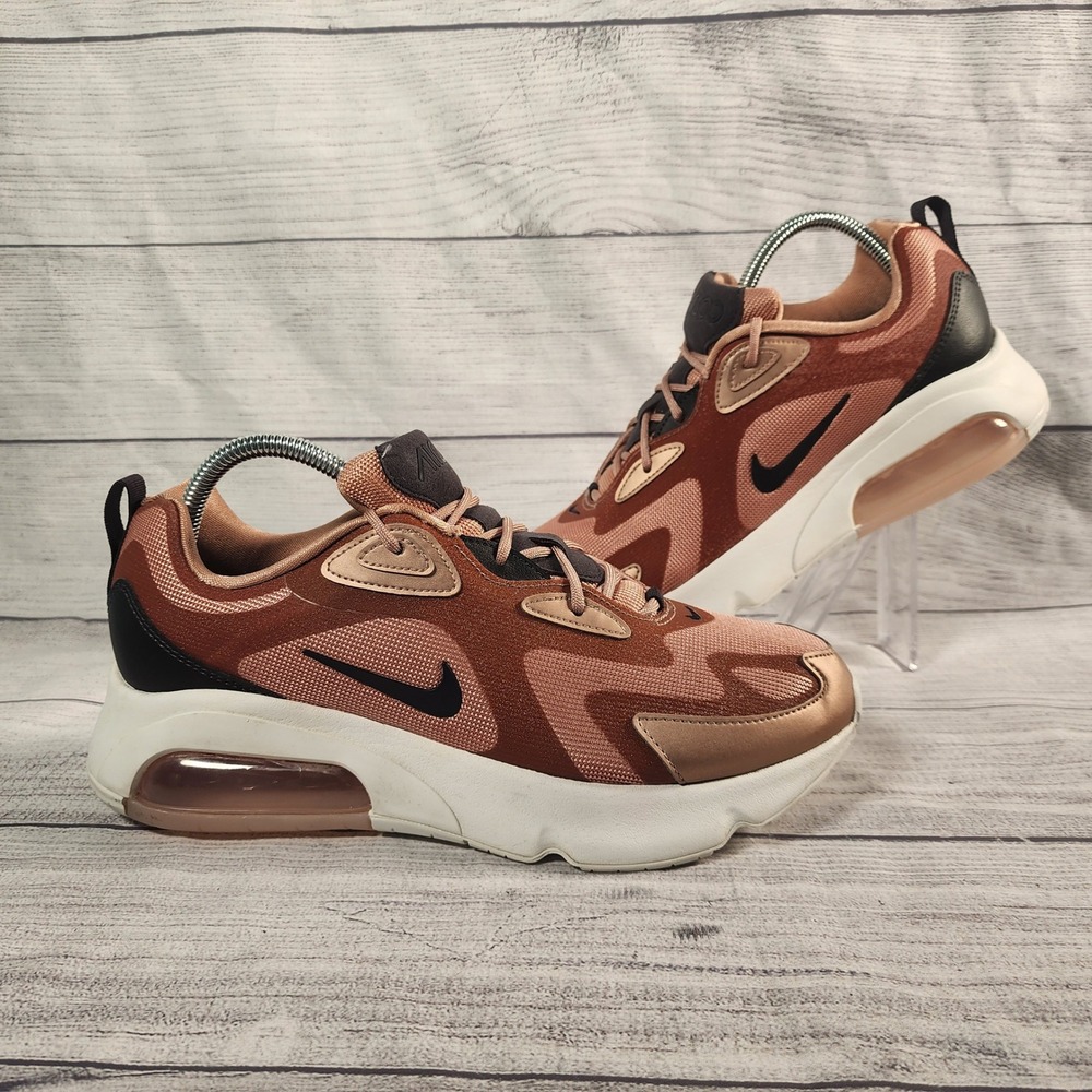 Nike Air Max 200 Womens Copper Bronze Black Sneakers CT1185-900 Low Top Shoes - Picture 1 of 9